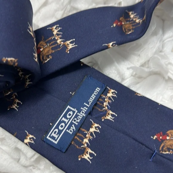 Polo Ralph Lauren Polo Pony Silk Tie Men’s Size 56” X 3” Made In Italy